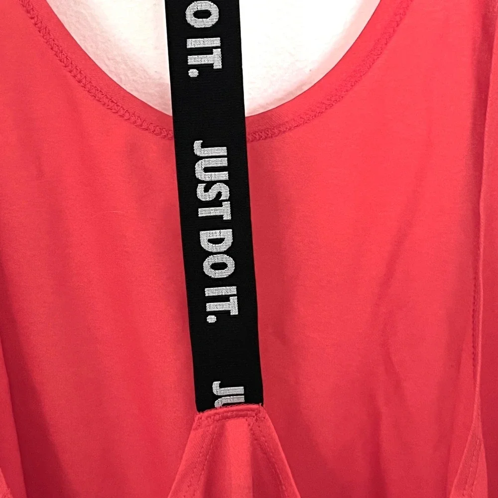 Nike Dri-FIT Just Do It Racerback Tank Top Pink Coral Loose Fit Womens Medium